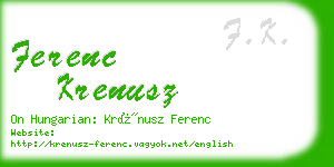 ferenc krenusz business card